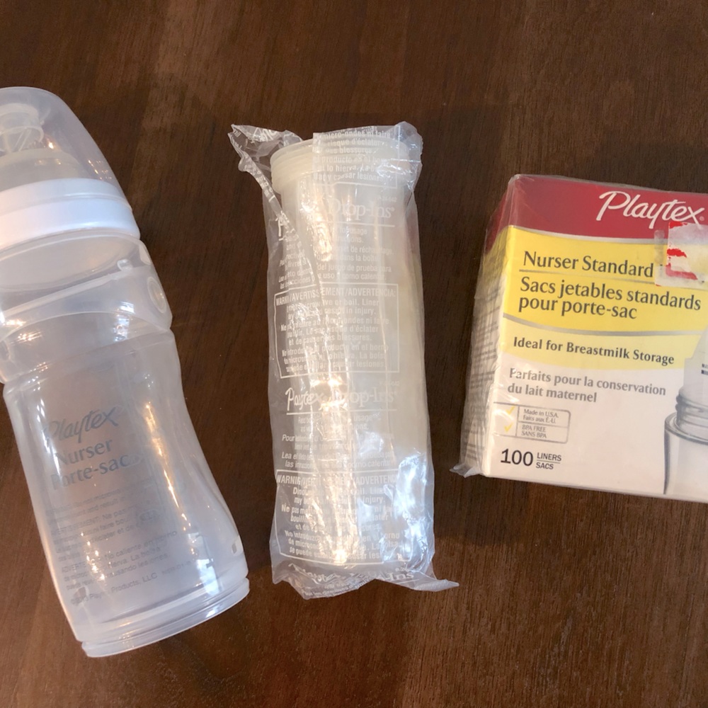 Playtex Baby Bottle and Drop-Ins Liners value set (bottle, nipple and 100 pcs)